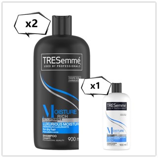 【TRESemme 】沙龍級洗髮乳-乾損保濕(900ml)*2+潤髮乳*1