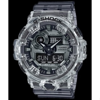 []錶子$行頭[] CASIO 卡西歐 G-SHOCK 復古半透明設計 重金屬搖滾風格雙顯錶(GA-700SK-1A)