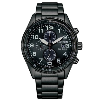 日本CITIZEN星辰Eco-Drive 新上市三眼計時腕錶 CA0775-79E 黑