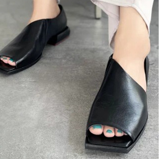 【Yuko imanishi+】YUKI 斜切面魚口鞋(3色)47-6206平底鞋便鞋上班鞋休閒鞋