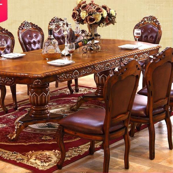 【廠傢直銷 免稅】歐式實木餐桌椅組閤 美式可伸縮長方形餐桌8人10人2米2.5米辦公桌