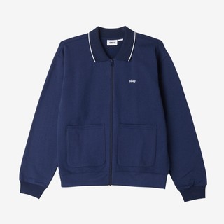 OBEY Fontana Zip Front Polo Sweatshirt - Academy Navy 拉鍊 外套