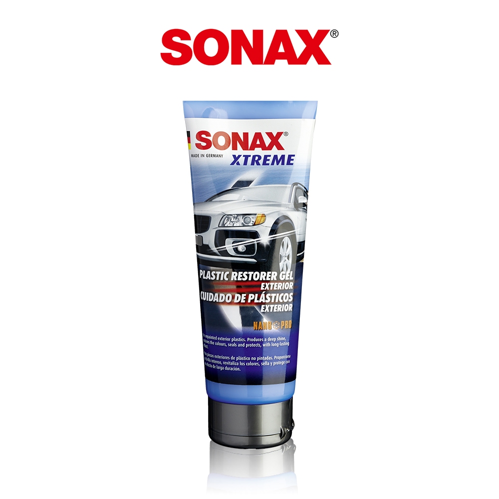 SONAX 塑橡膠煥新鍍膜250ml 塑膠保養 塑料還原 老化還原 輪胎保養 機車踏板 德國原裝 台灣總代理