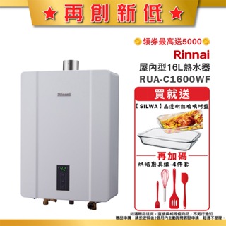 林內RUA-C1600WF屋內強制排氣型熱水器(16L)(三段火排)【含全台安裝】