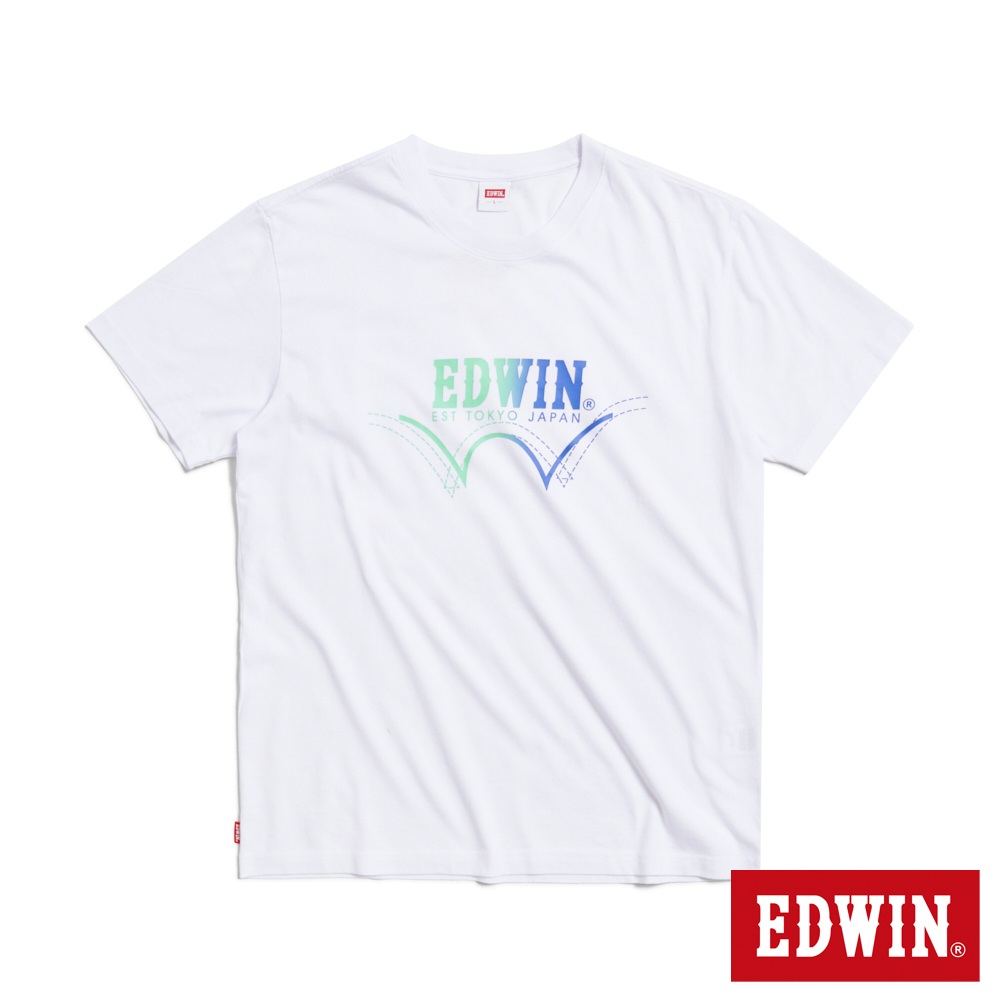 EDWIN 漸層印花短袖T恤(白色)-男款