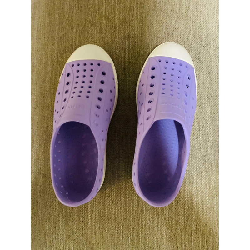native兒童紫色洞洞鞋-C13