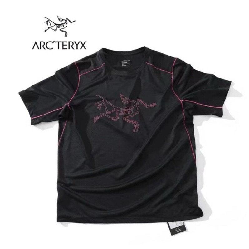 正品代購24 Arc'teryx 始祖鳥 System A 大Logo印花 明線圓領短袖T恤 速乾 潮流