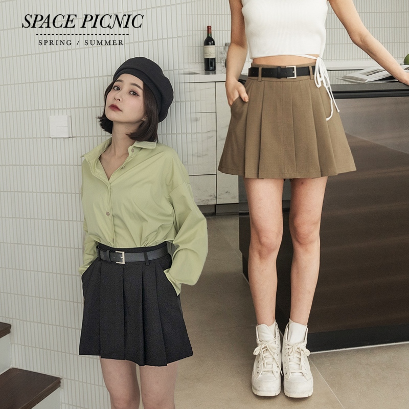 Space Picnic｜百褶A字短褲裙-3色【C24021005】