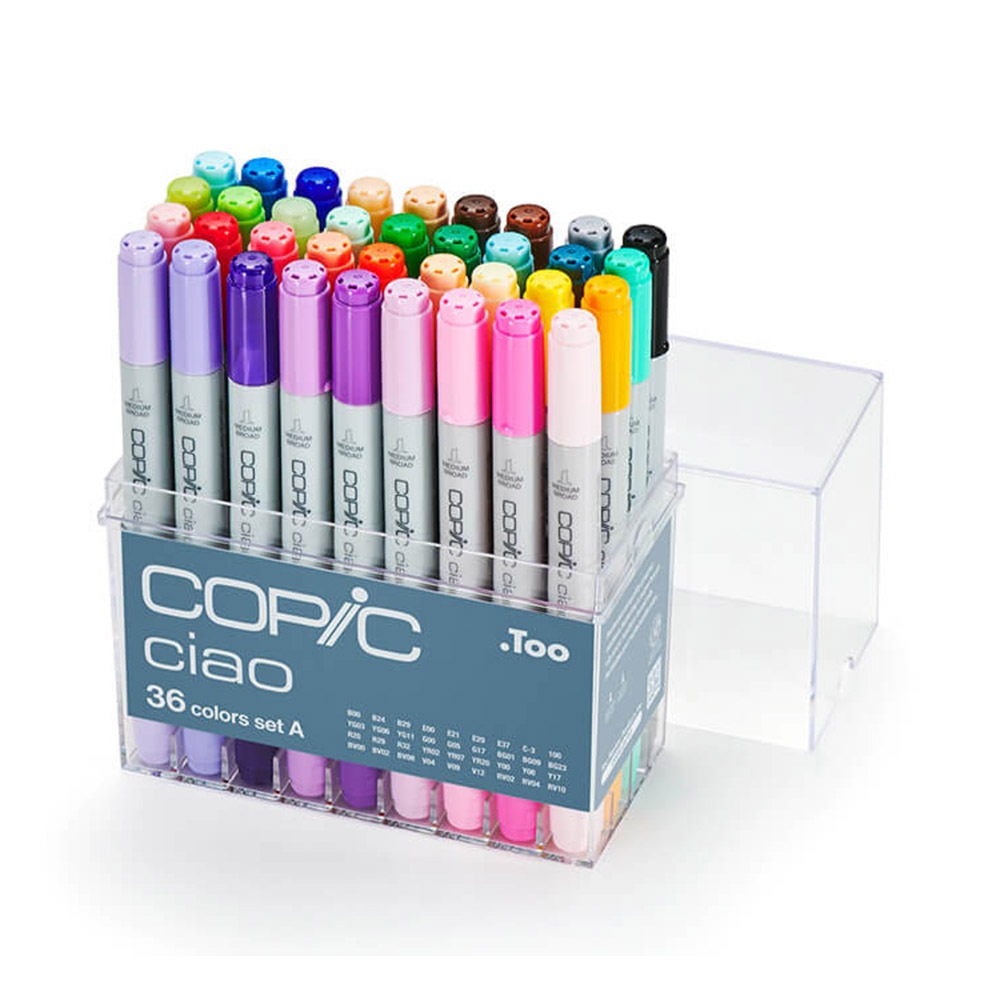 日本原裝進口 COPIC Ciao 第三代 圓桿麥克筆 36 Color Set A 36色 A色系 /盒