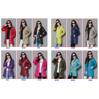 ◆韓齊館◆ 女款中長版連帽修身輕量羽絨外套（尺寸4XL～7XL）