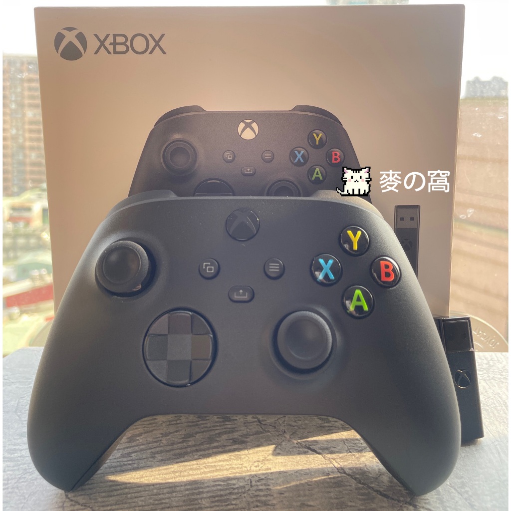 [二手出售] XBOX 無線控制器- 【磨砂黑】 遊戲手把 + Windows 專用無線轉接器 套組