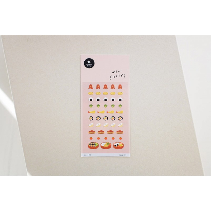 [現貨]韓國Suatelier - 手帳貼紙 mini series no.120 food.05 日式食物飯糰炸蝦