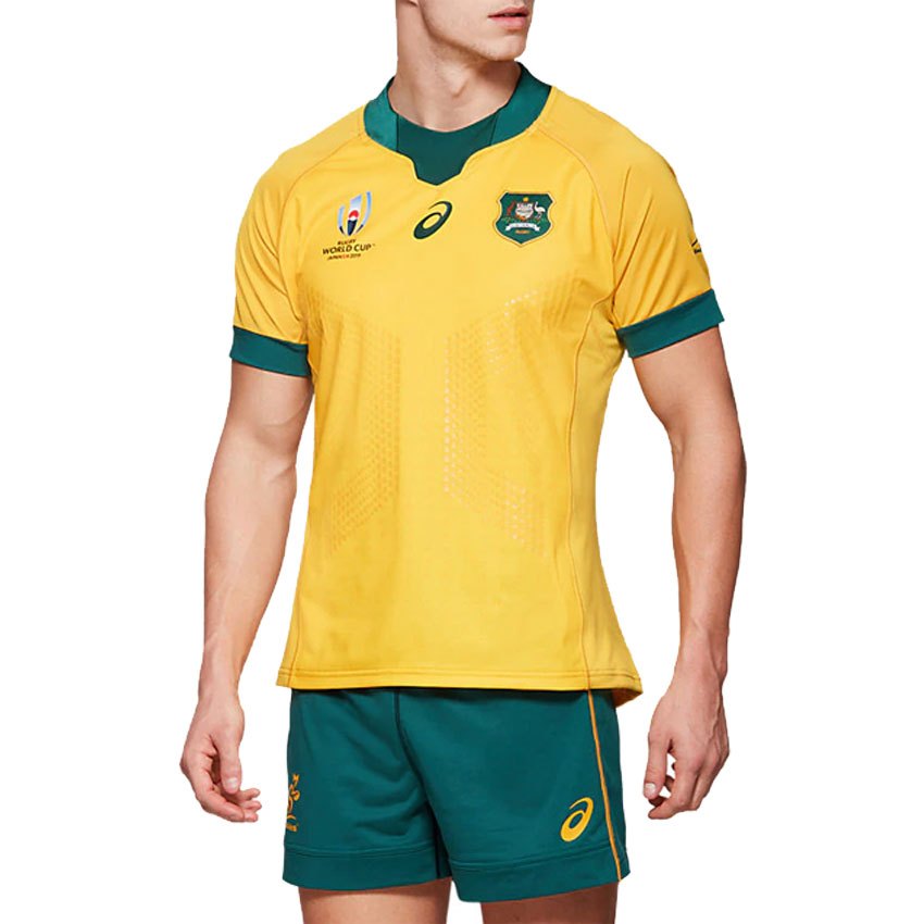 ASICS 小袋鼠澳洲復刻主場球衣2019年橄欖球世界盃橄欖球球衣2111A173