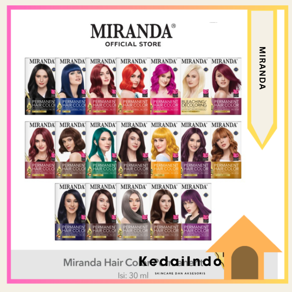 [現貨] 染髮劑 Miranda Hair Color Semir Rambut Ori &amp; Pastel Series