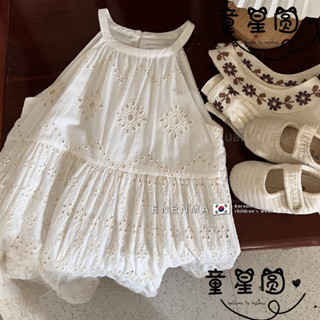 【全店免運】韓國女童連衣裙 夏季新款 兒童裝韓版 蕾絲繡花吊帶公主裙 女童洋裝 中小童連衣裙 90-140cm