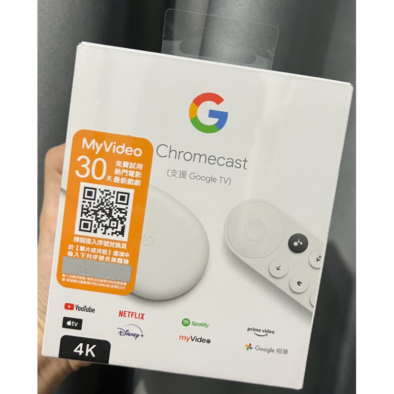 Google chromecast 4K版 全新未拆 白色