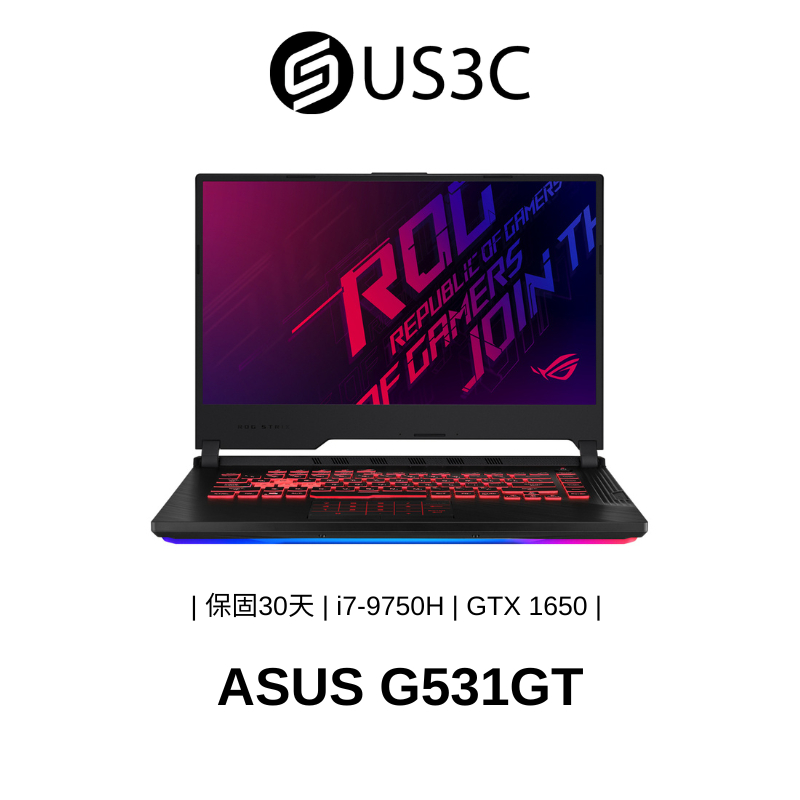 ASUS G531GT 15吋 FHD i7-9750H 8G 1THDD GTX1650 電競筆電 黑色 二手品