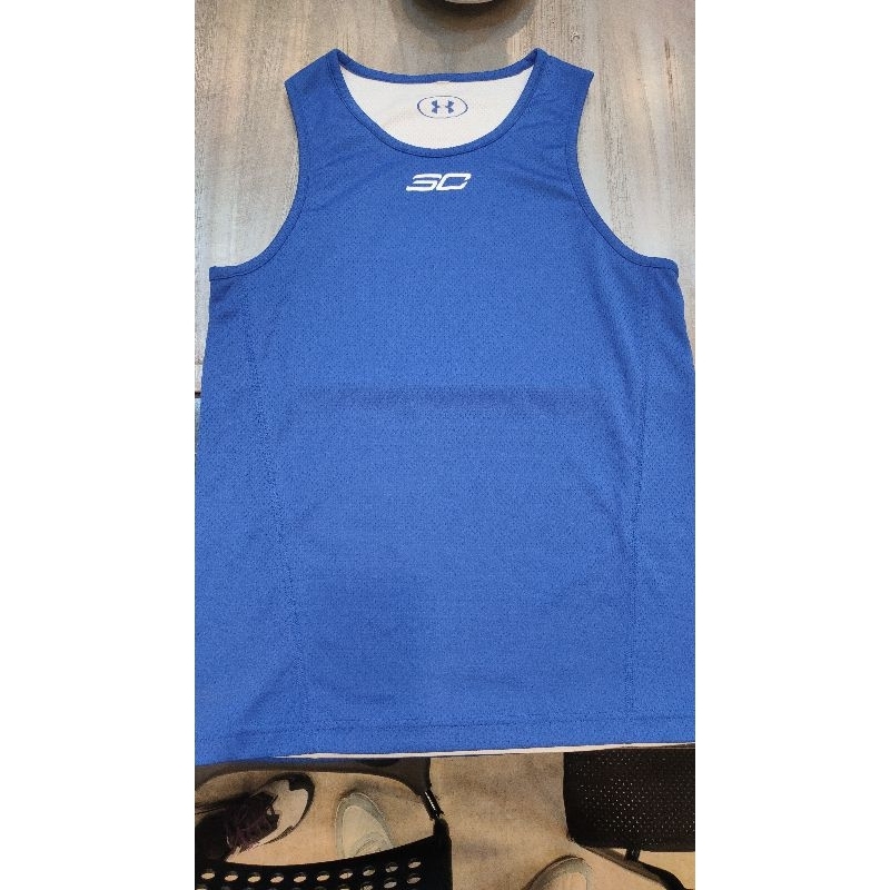YUMO家 UA公司貨 Carry 雙面穿 藍色/白色 籃球運動背心