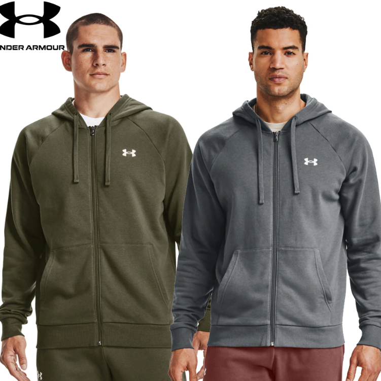 【UNDER ARMOUR】UA男 Rival Cotton連帽外套(歐美版型)-優惠商品