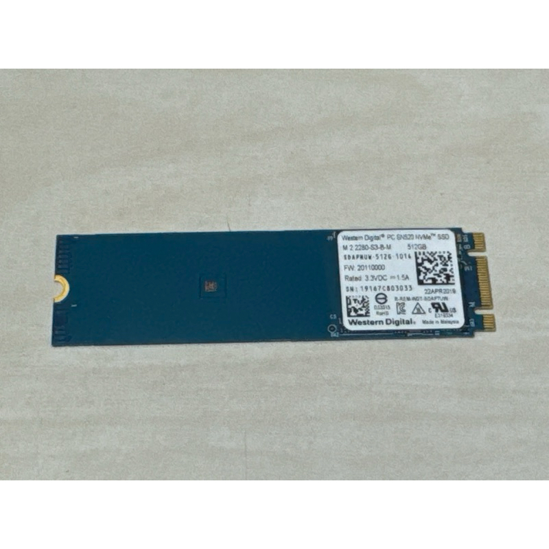 WD SN520 PCle M.2 512G NVMe SSD