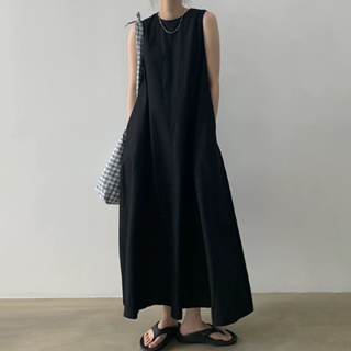 Y2 style▪️無袖背心長版洋裝▪️Y2style歐美設計款寬鬆韓版個性中大尺碼【L31751】