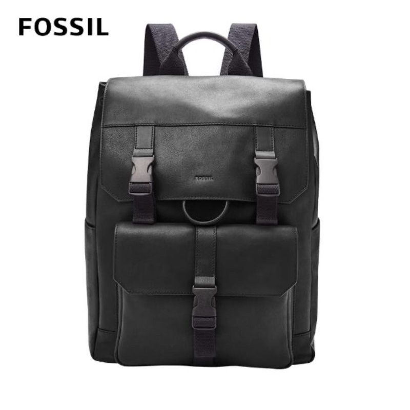 全新正貨 FOSSIL Weston 真皮後背包-黑色 SBG1283001(可入15吋筆電)