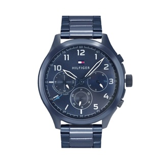 【For You】當天寄出 I Tommy Hilfiger 藍色系 三眼日期顯示腕錶 藍色不鏽鋼錶帶 男錶 手錶