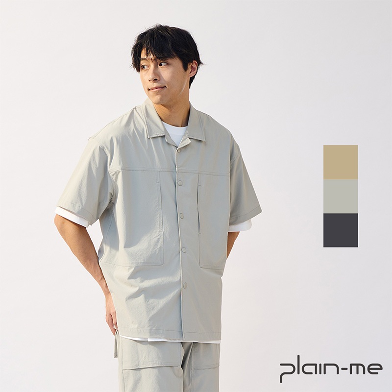 【plain-me】OOPLM 山系壓釦襯衫 OPM3302-241 &lt;男女款 短袖 上衣&gt;