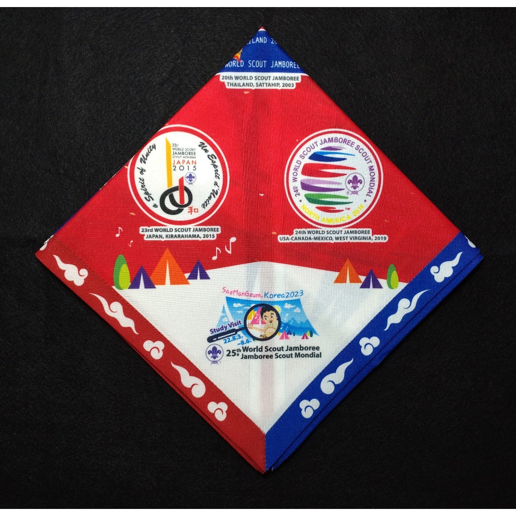25屆世界童軍大露營(韓國)2023-官方制服領巾(含歷屆世界大露營大會徽章) [#b1]