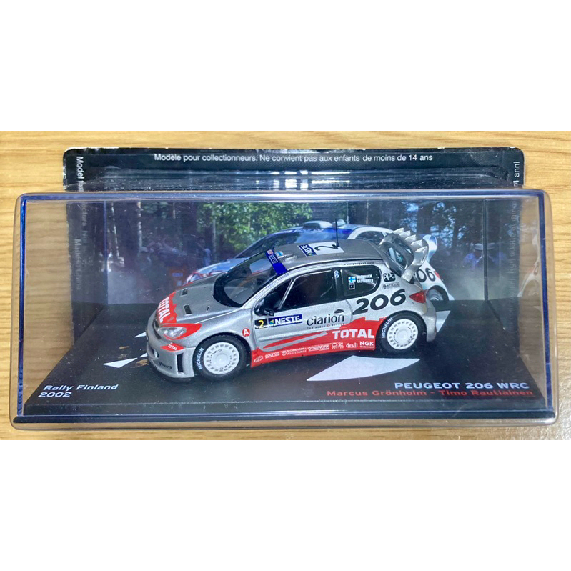 Altaya 1/43 Peugeot 寶獅 標緻 206 WRC 2002 芬蘭站分站冠軍 模型車