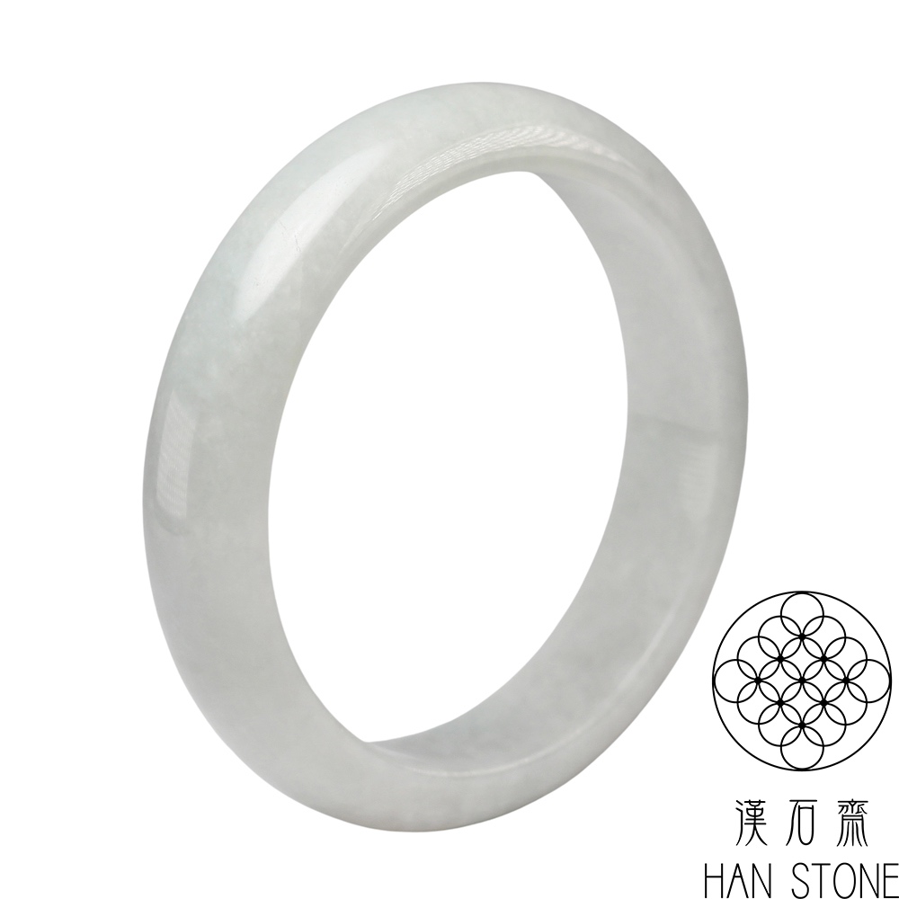 【漢石齋】天然翡翠A貨 手鐲玉鐲 細糯種 福 利 品(手圍17/版寬13.3mm)