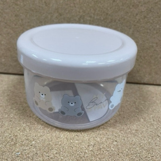 日本製 可愛動物保鮮盒460ml 旋轉式咖/白