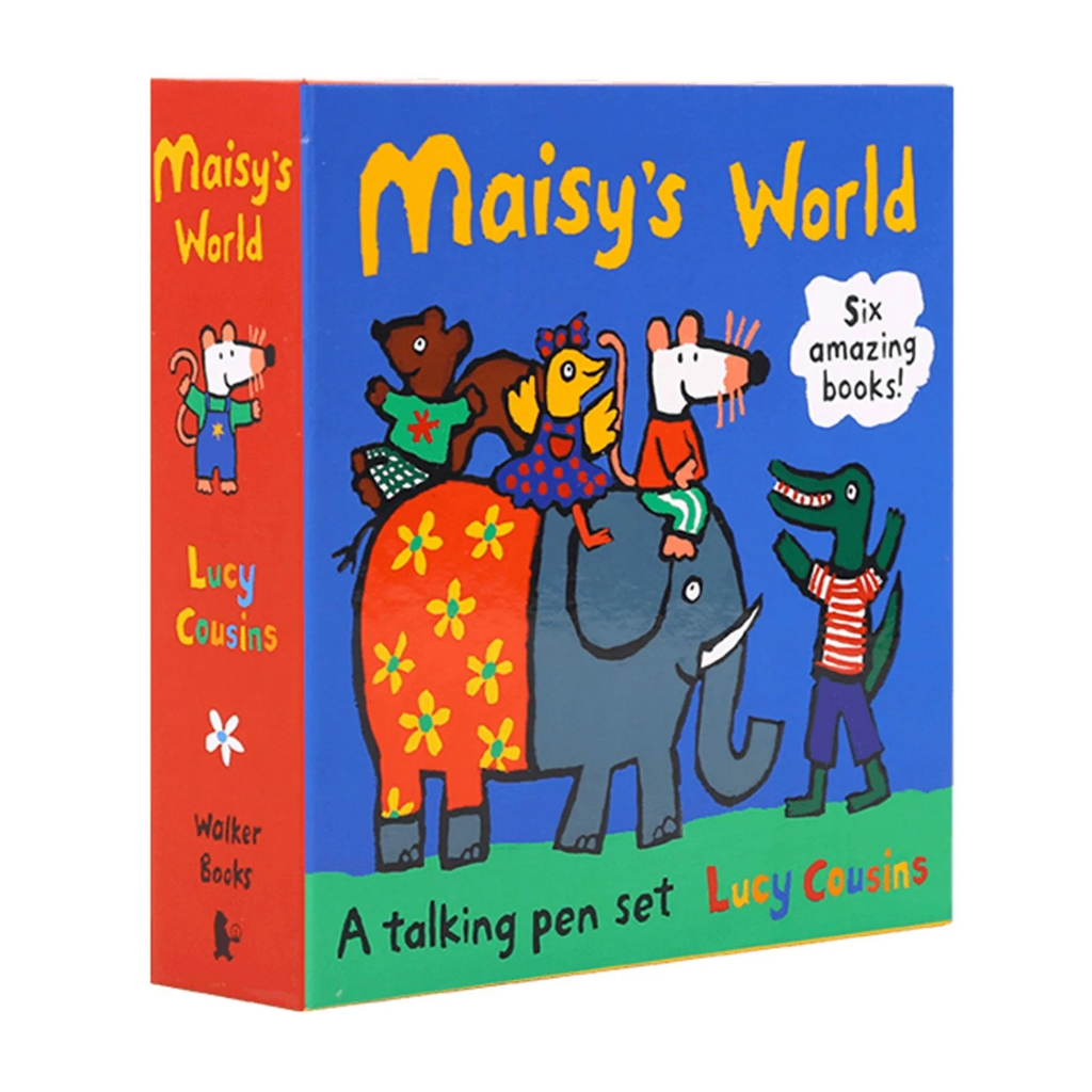 現貨  英文繪本 小鼠波波Maisy套裝6冊藍盒 毛毛蟲點讀筆