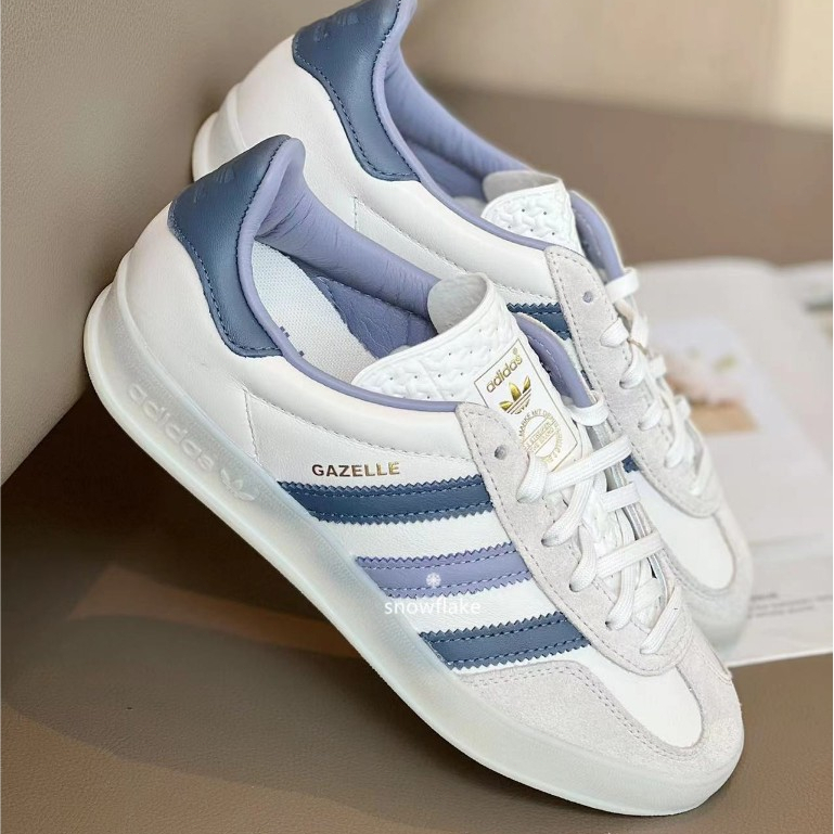 Adidas Originals Gazelle Indoor 白色 藍線  復古 休閒鞋 果凍底 男女鞋 IG1643