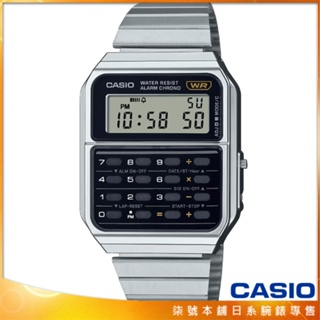 【柒號本舖】CASIO 卡西歐DATA BANK 鬧鈴計算機電子鋼帶錶-黑 / CA-500WE-1A (台灣公司貨)