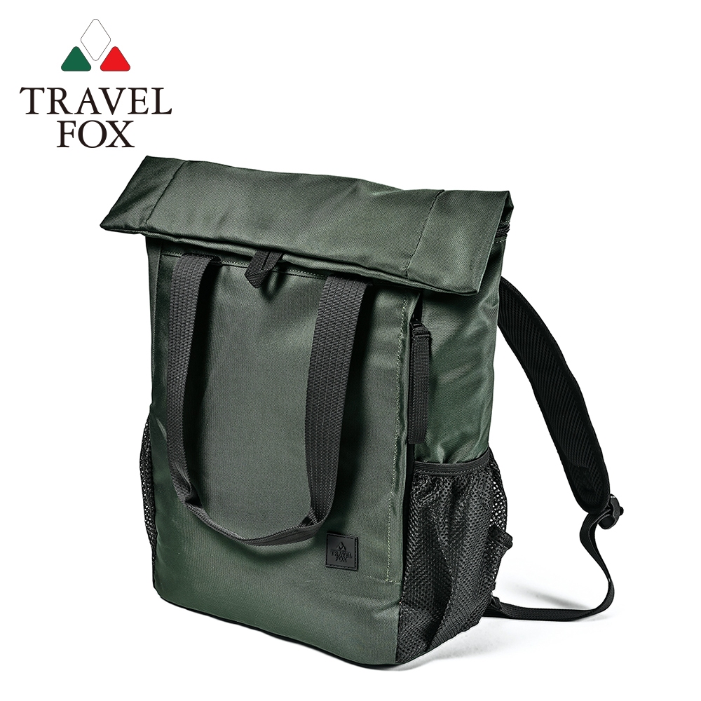 【TRAVEL FOX】都會嬉遊大容量防潑水側背/後背2Way兩用包 (TB816-17 森林綠)