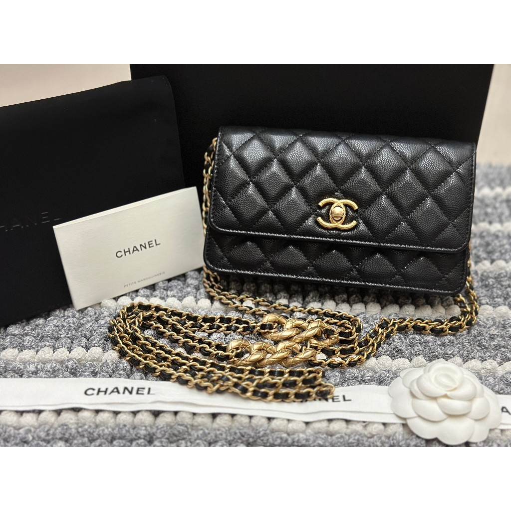 台灣現貨 美國代購 Chanel 香奈兒 WOC 黑金 全新品 小香