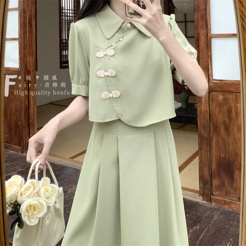 改良式旗袍 中國風洋裝 旗袍洋裝 假兩件 中國風長裙 大尺碼旗袍 新中式洋裝