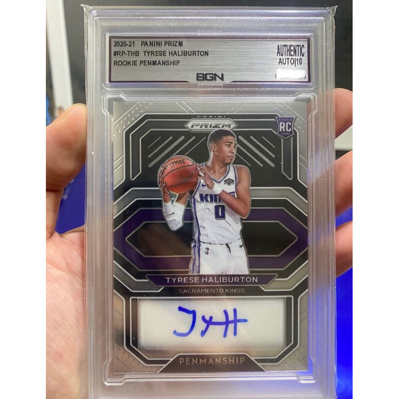 20-21 Prizm溜馬隊救世主-Tyrese Haliburton 新人年國王RC 親筆簽名鑑定卡 BGN簽名10級