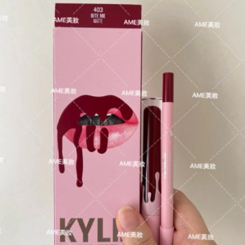 免運（全新現貨短效)Kylie cosmetics霧面唇釉+唇線筆組合 403Bite me