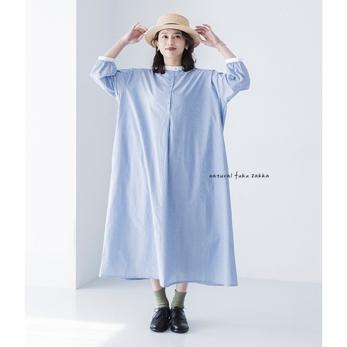 預購 日本品牌 BLISS BUNCH 大人氣 清爽條紋 可愛輪廓 拼色 七分袖 長洋裝