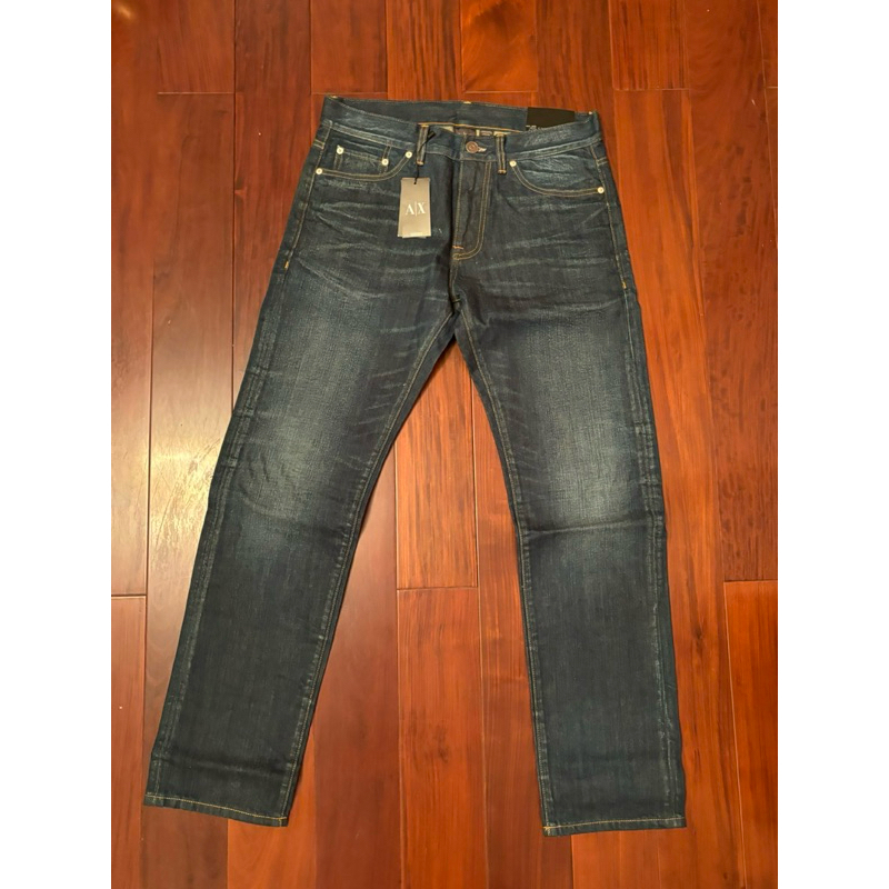 ［全新］(C)Armani Exchange 男性深藍色牛仔褲33腰（原價約4,300台幣）