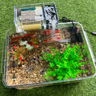 魚缸壁掛式過濾器 淨水迴圈三合一過濾盒 三合一增氧培菌過濾 魚缸過濾器 魚缸過濾