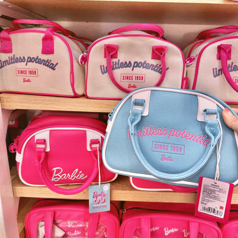 代購miniso 芭比波士頓手提包 芭比手提包  芭比 手提包 Barbie聯名 名創優品 波士頓包