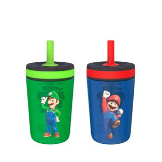 預購 443ML 塑膠款兩入🚀空運🚀美國 Mario 超級瑪莉歐 吸管水壺 吸管水杯 吸管杯
