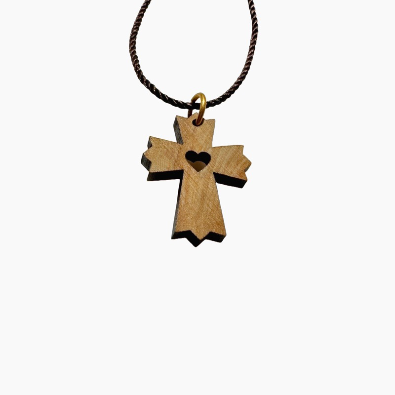 天主教聖物 以色列進口 十字架 橄欖木 項鍊 掛飾 13-2
