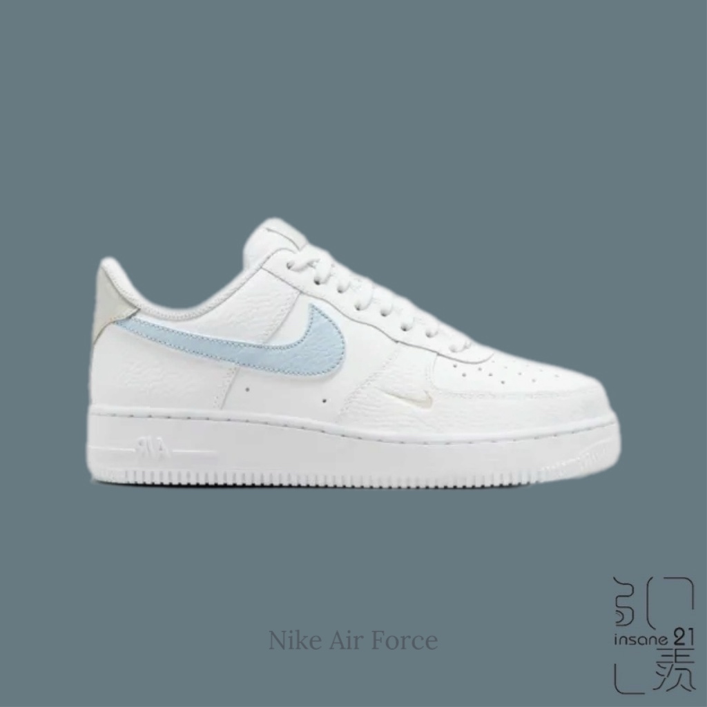 NIKE AIR FORCE 1'07 寶寶藍 藍白 冰藍小勾 女鞋 HF0022-100【Insane-21】