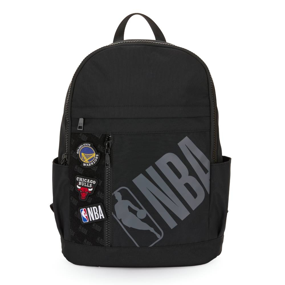 【全能MAX】NBA 背包 後背包 隊伍徽章 兩側水壺袋 大容量 黑色 3425174020