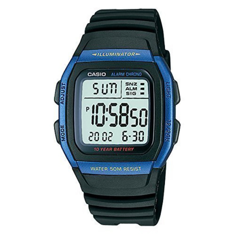 {FUAN}實體店面 CASIO 10年電力錶款 W-96H-2 藍 液晶數字顯示運動錶 公司貨 歡迎詢問