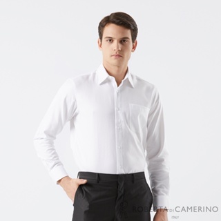 【ROBERTA 諾貝達】男裝 純棉素色長袖白襯衫( 職場商務款) RDL16-91